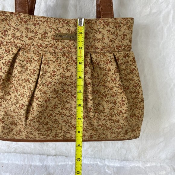 Longaberger Mini Floral Print Purse Shoulder Handbag Beige Autumn Fall - Picture 6 of 7